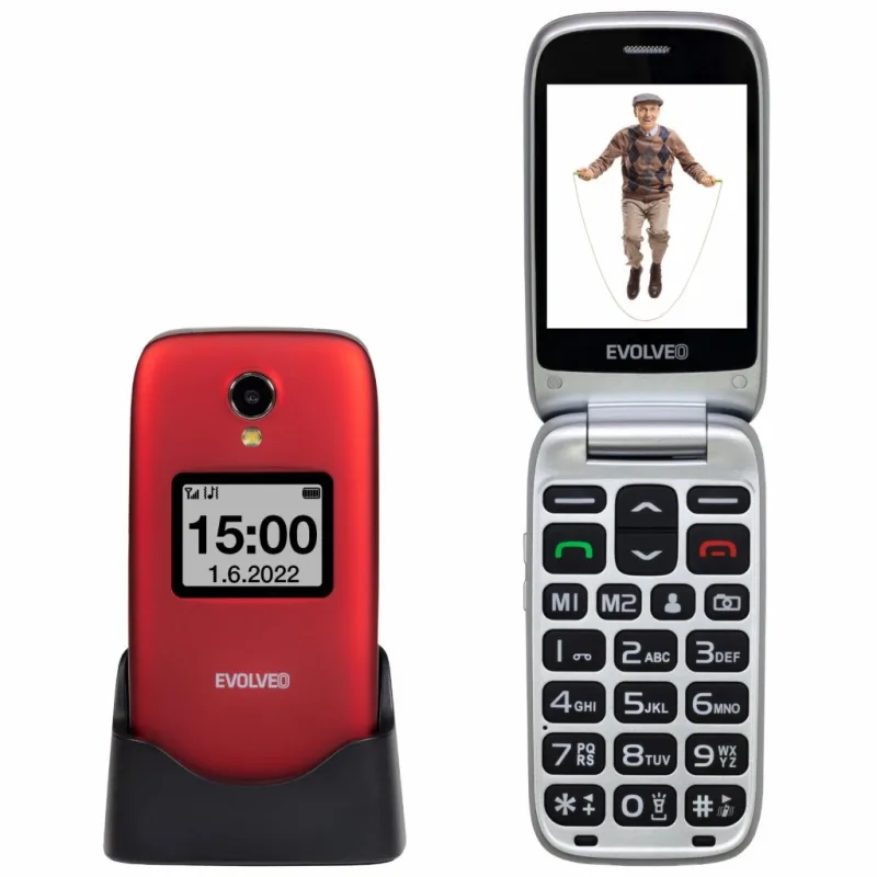 EVOLVEO EasyPhone FS, vyklápací mobilný telefón 2.8" pre seniorov…