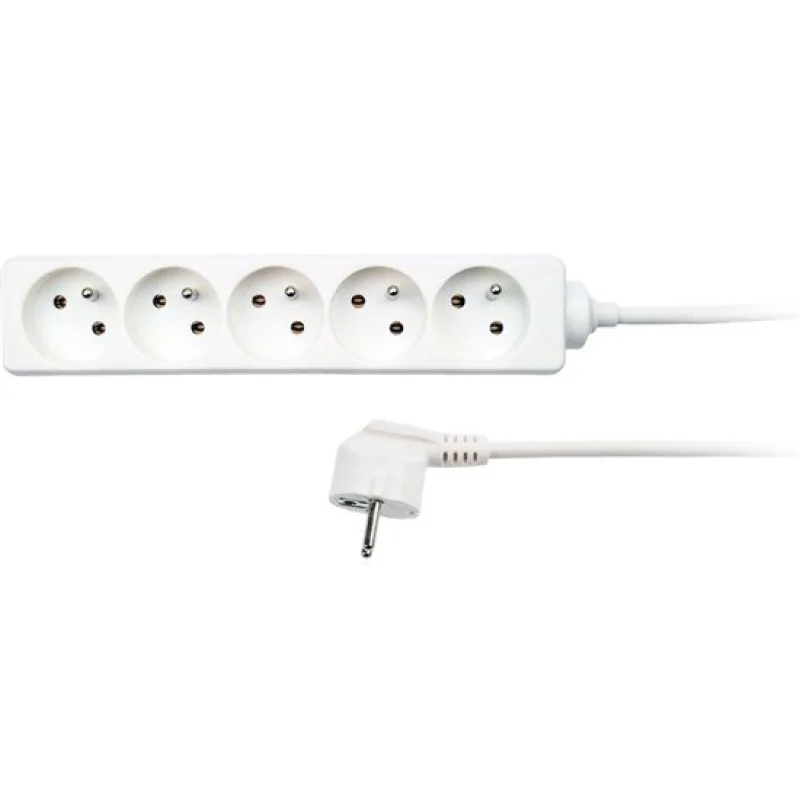 Solight predlžovací prívod, 5 zásuviek, biely, 1,5m PP40