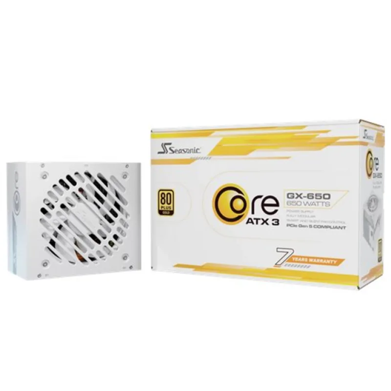 Seasonic CORE GX GOLD 650W V2 ATX 3.1, PCIe 5.1, modular, white SRP…