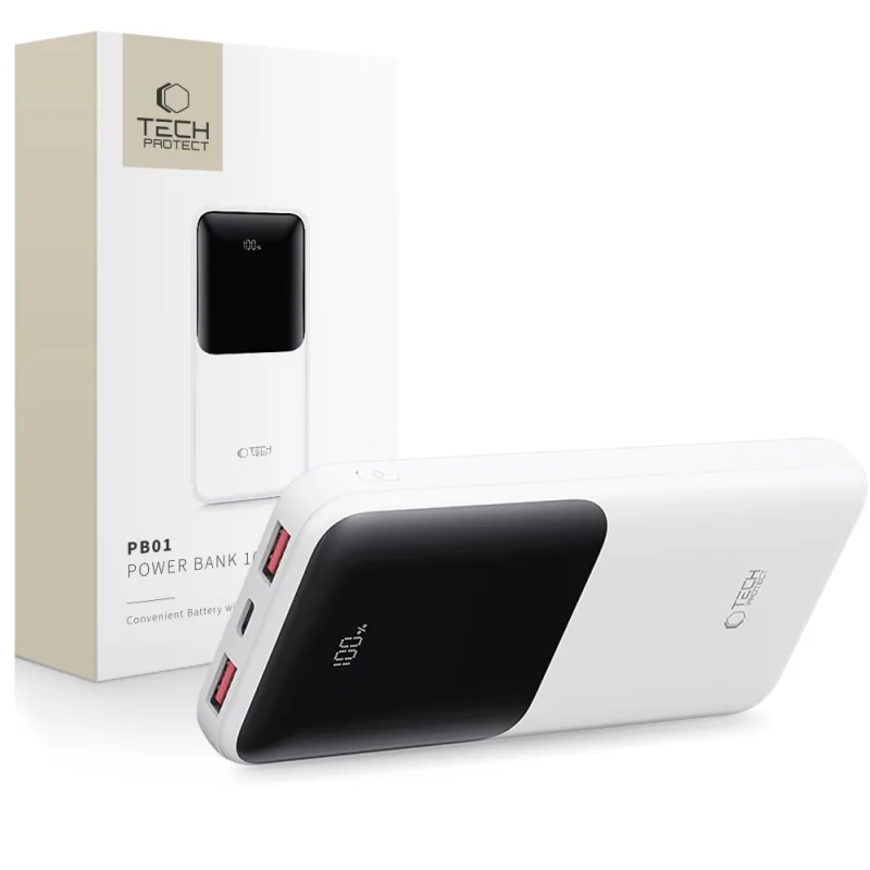 Powerbanka Tech-Protect PB01 10000mAh 22,5W - biela