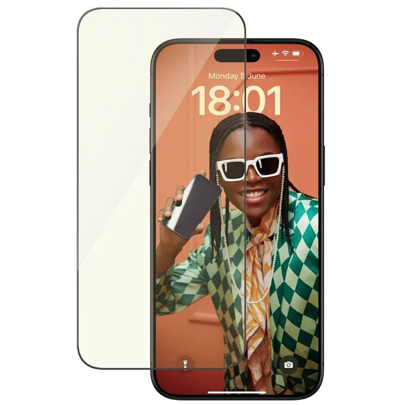 PanzerGlass ochranné sklo UWF EyeCare pre iPhone 15 Pro Max - Black Frame…