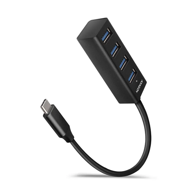 AXAGON HUE-M1C, 4x USB 3.2 Gen 1 MINI hub, kovový, kábel USB-C 20cm HUE…