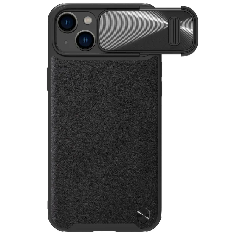 Nillkin CamShield Leather S Case Kryt puzdra na iPhone 14 s krytom fotoaparátu čierny