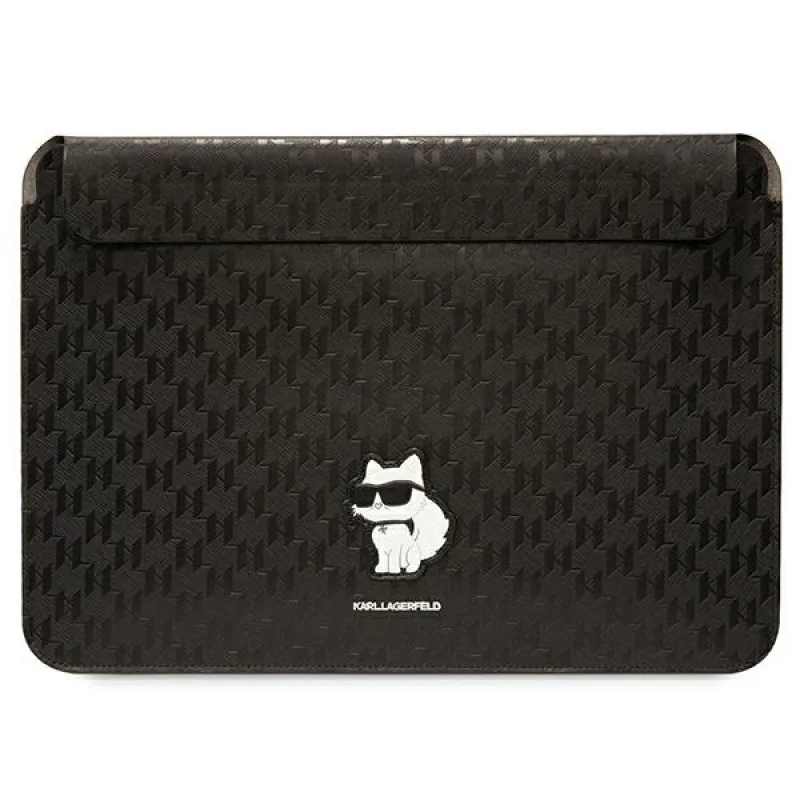 Puzdro Karl Lagerfeld Saffiano Monogram Choupette na 14" notebook - čierne