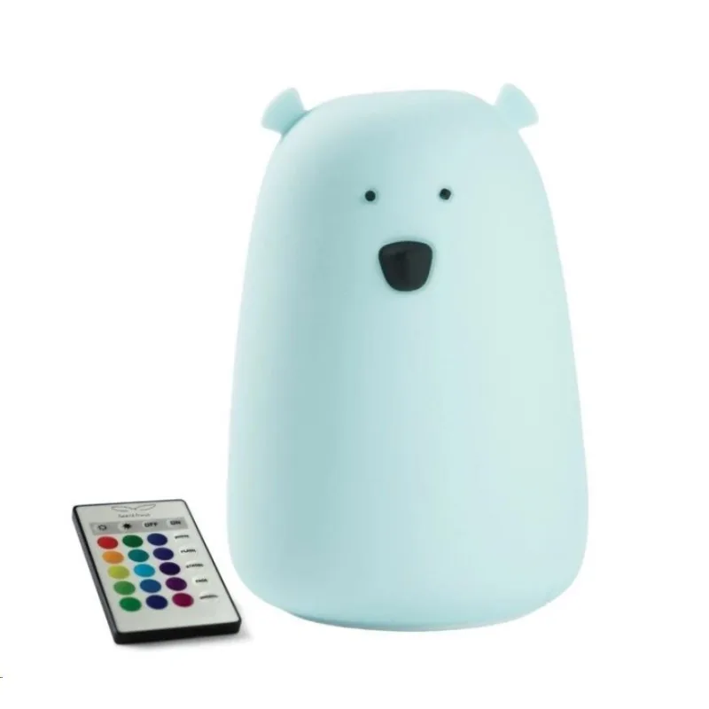 Rabbit & Friends Dotyková lampička medvídek s ovládáním | Modrá 5076/MOD