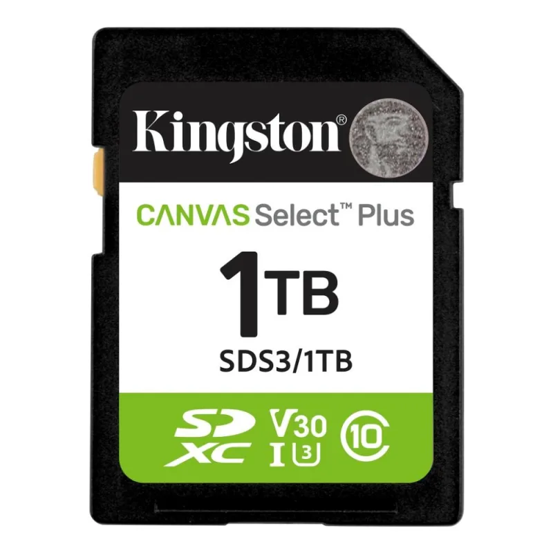 Kingston Canvas Select Plus/ SDXC/ 1TB/ UHS-I U3 / Class 10 SDS3/1TB