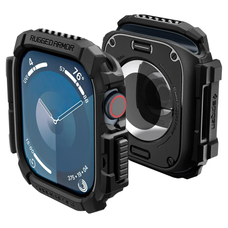 Puzdro Spigen Rugged Armor pre Apple Watch 10 (42 mm) – čierne