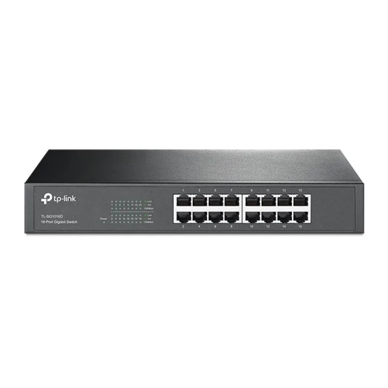 16-Port Gigabit Switch PORT: 16× Gigabit RJ45 Ports SPEC: 1U 13-inch Rack…