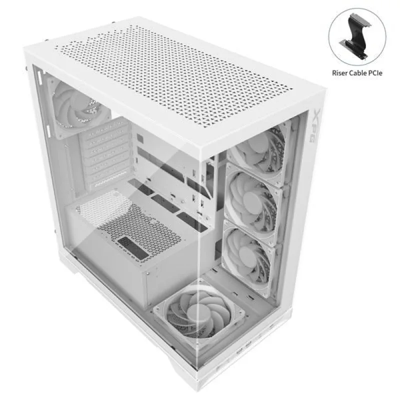 ADATA XPG case INVADER X Mid-Tower, bez zdroje, 5x 120mm Fan, Bílá…