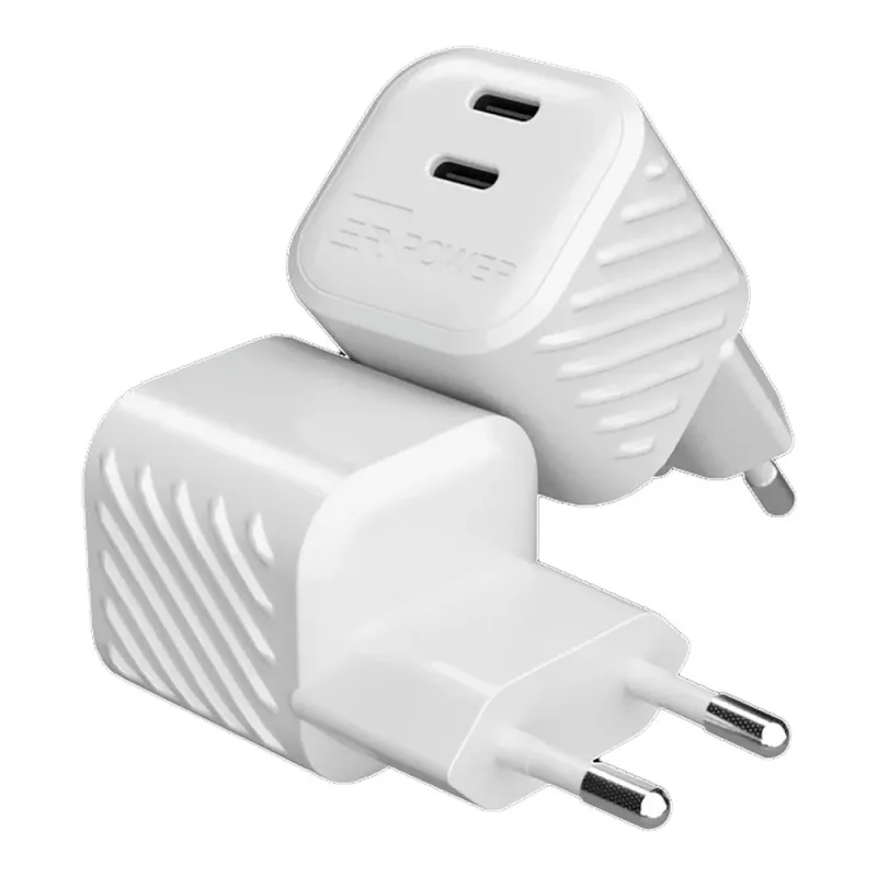 ER POWER 65W Dual Mini GaN Charger - White