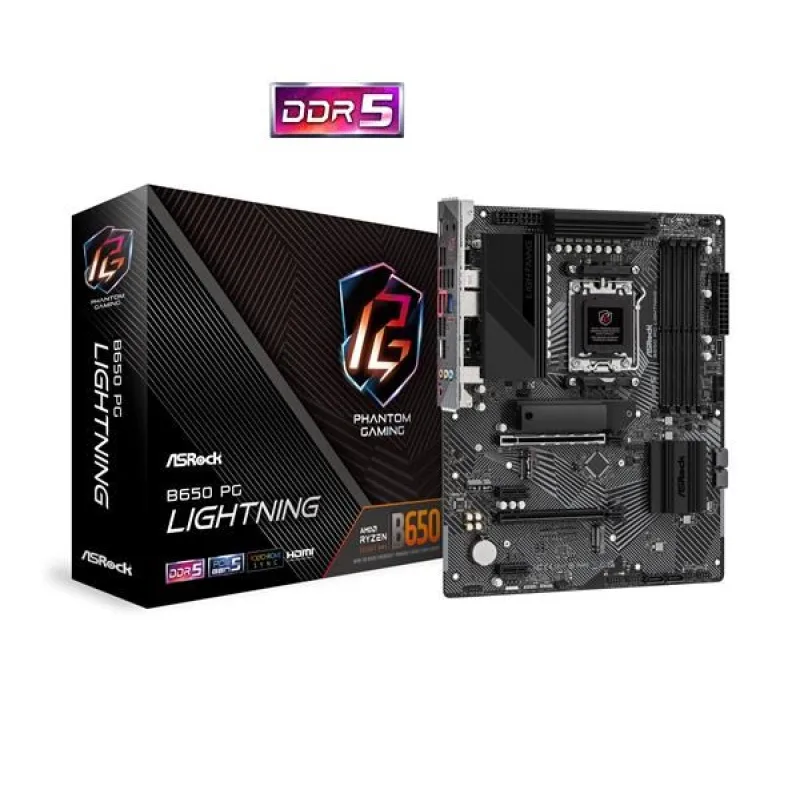 ASRock MB Sc AM5 B650 PG Lightning, AMD B650, 4xDDR5, 1xHDMI B650 PG…