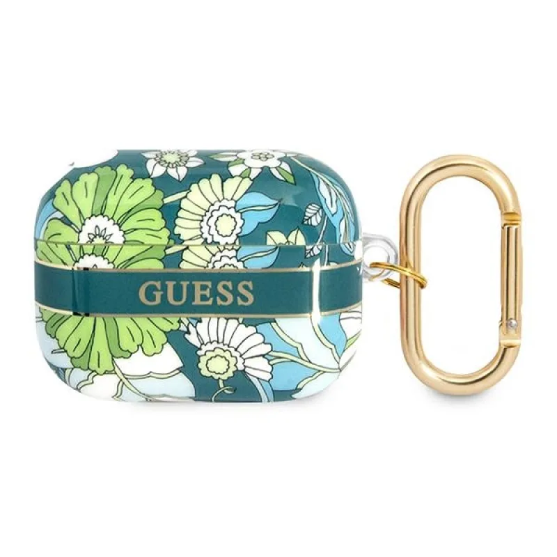 Guess GUAPHHFLN AirPods Pro kryt zelený/zelený Flower Strap Collection