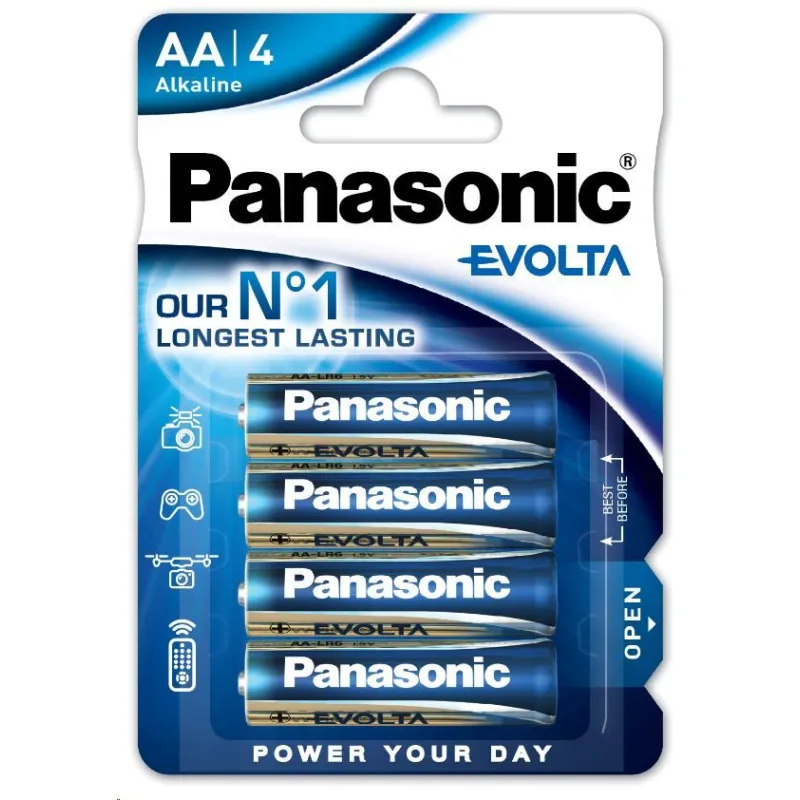 PANASONIC Alkalické baterie EVOLTA Platinum LR6EGE/ 4BP AA 1, 5V…