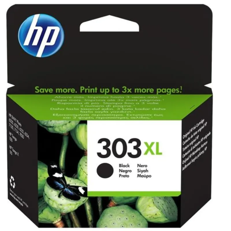 Čierna atramentová kazeta HP 303XL s vysokou výťažnosťou T6N04AE#UUQ
