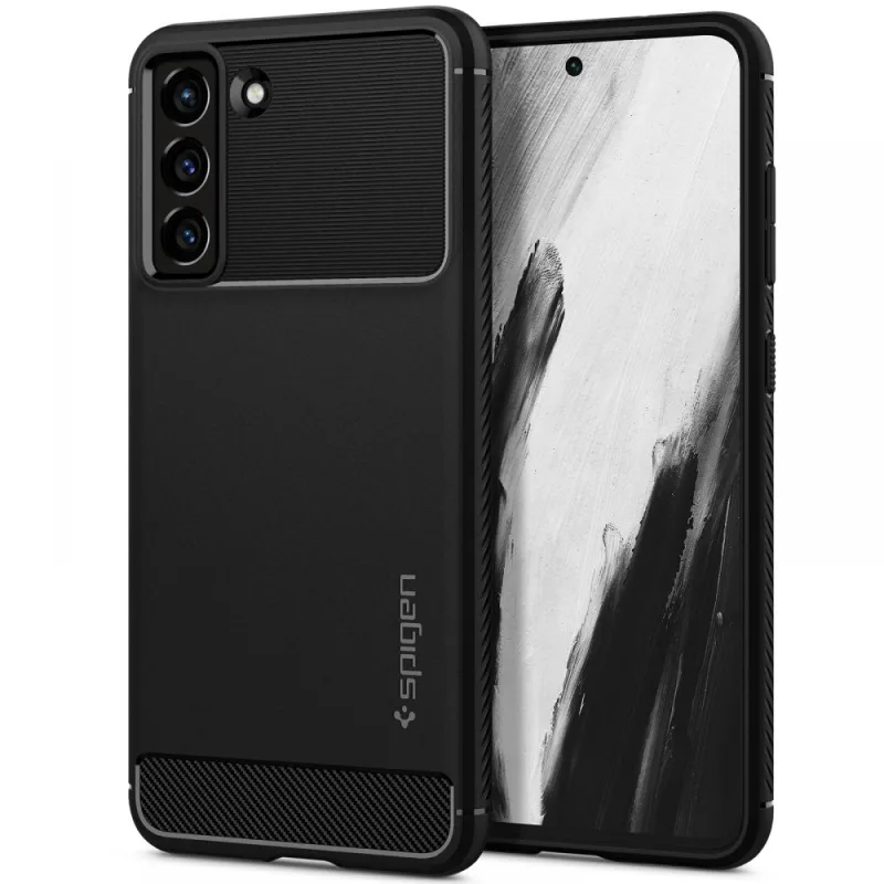 Puzdro Spigen Rugged Armor pre Samsung Galaxy S21 FE - matné čierne
