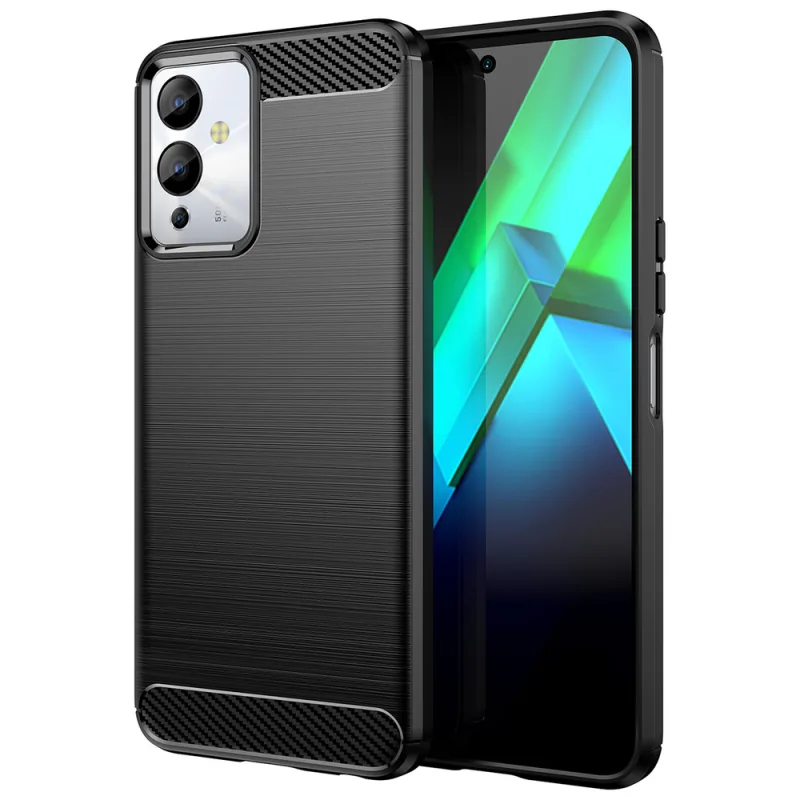Puzdro Carbon Case pre flexibilný silikónový karbónový kryt Infinix Note 12i čierny