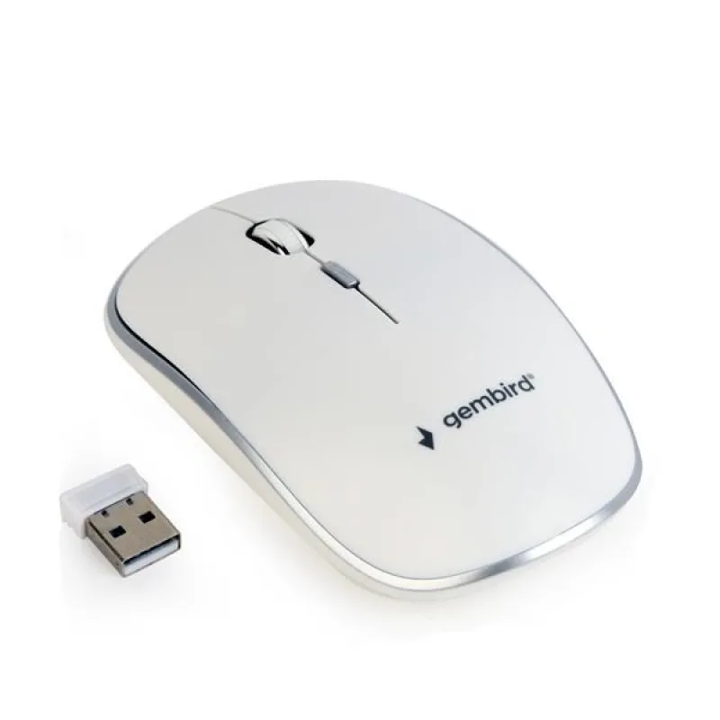 Myš GEMBIRD MUSW-4B-01, biela, bezdrôtová, USB nano prijímač MUSW-4B…