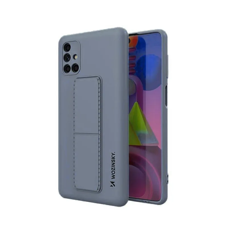 Silikónový obal Wozinsky Kickstand Case so stojanom pre Samsung Galaxy M51 modrý