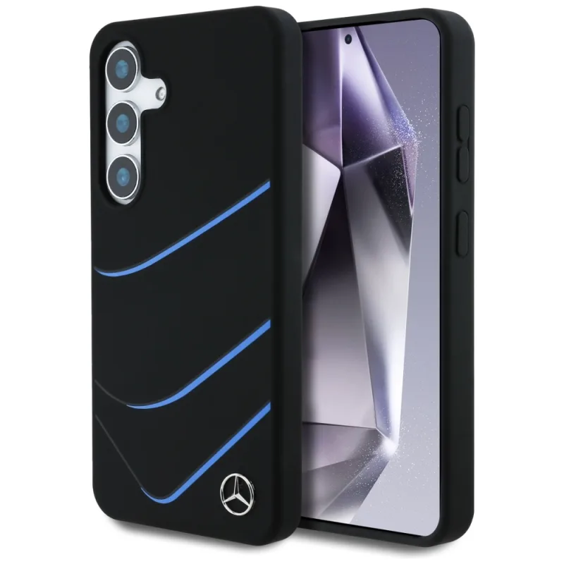 Mercedes Silicone Contrasted Curves MagSafe Case pre Samsung Galaxy S25 - Black