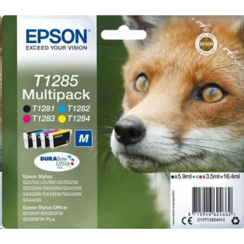 Atrament EPSON Multipack "Fox" 4 farby T1285 DURABrite Ultra Ink…
