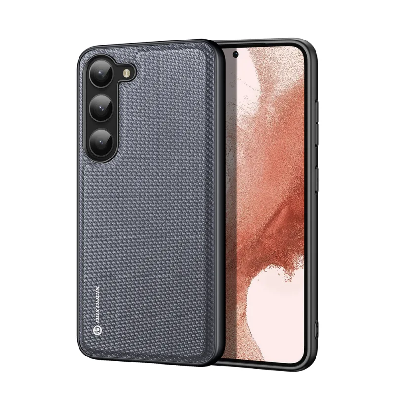 Puzdro Dux Ducis Fino Samsung Galaxy S23+ kryt so silikónovým rámom sivej farby