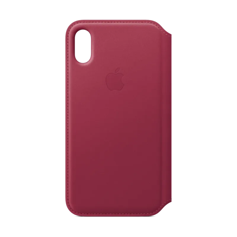 Puzdro iPhone X Leather Folio Berry MQRX2ZM/A