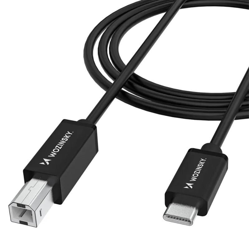 Wozinsky WKDDY1S USB-B - USB-C Kábel 1m - Čierny