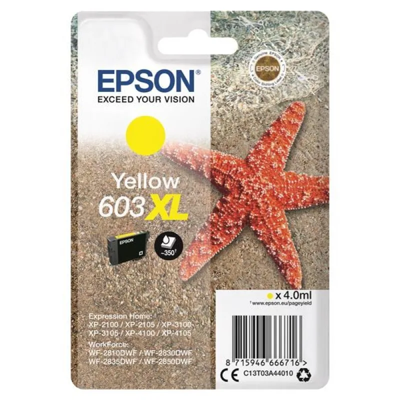 Atramentová tyčinka EPSON Singlepack "Starfish" Yellow 603XL C13T03A44010