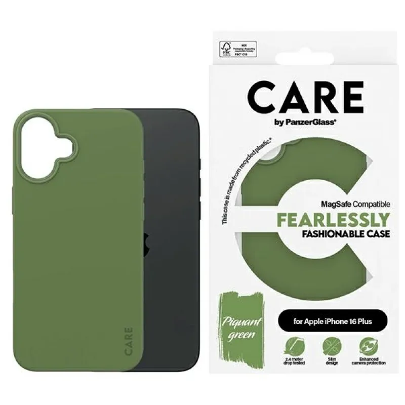 CARE by PanzerGlass Fashion Case iPhone 16 Plus 6,7" zelená/zelená MagSafe 1387