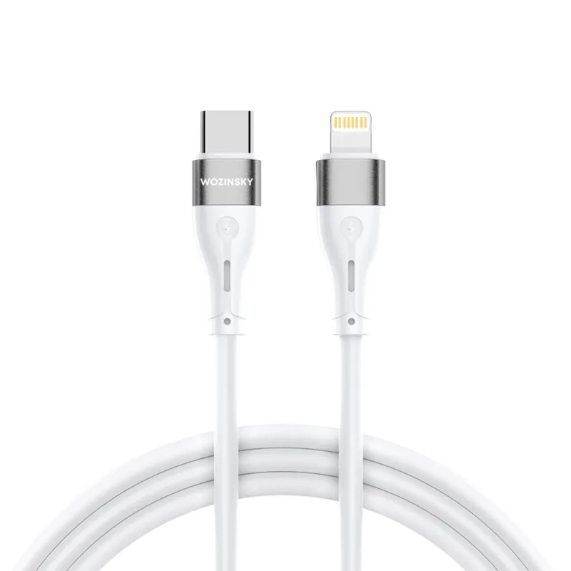 Wozinsky WSTCL1 Lightning / USB-C PD 27W kábel 1 m - biely