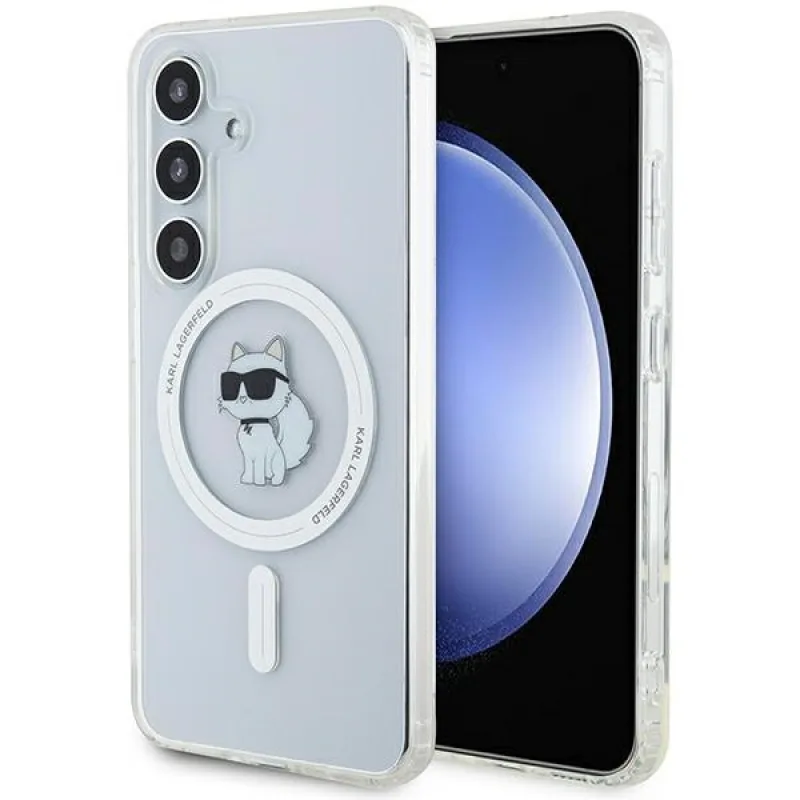 Puzdro Karl Lagerfeld IML Choupette MagSafe pre Samsung Galaxy S24 - priehľadné