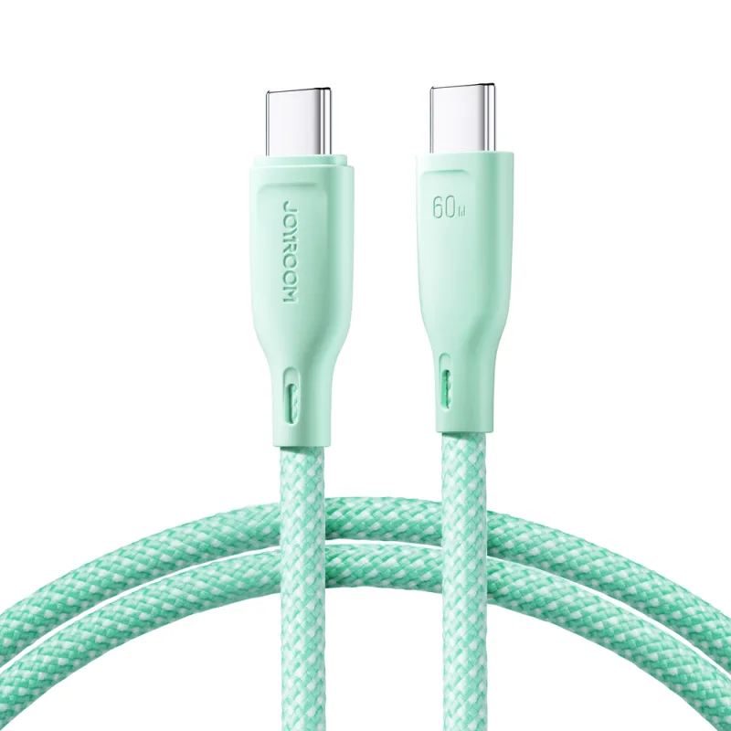 Joyroom Multi-Color Series S-A34 USB-C / USB-C PD 60W kábel 1m - zelený
