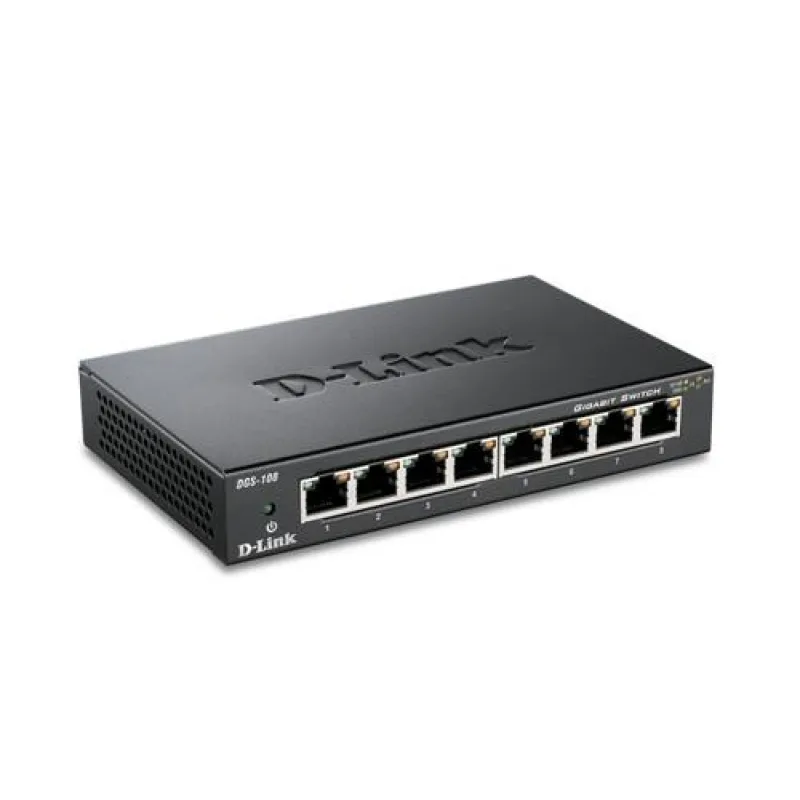 D-Link DGS-108 8-portový gigabitový stolný prepínač s kovovým puzdrom DGS…