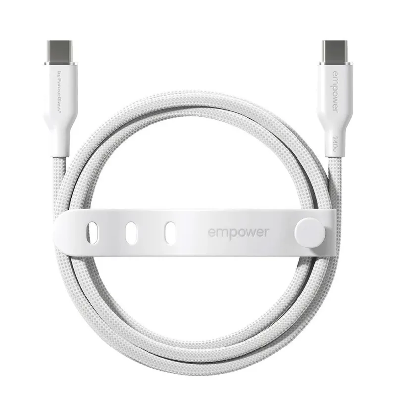 PanzerGlass kábel EMPOWER Racing USB-C to USB-C 1.2m 240W - White EM77569