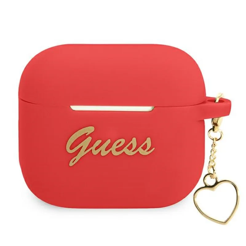 Guess GUA3LSCHSR kryt AirPods 3 červeno/červený Silicone Charm Heart Collection