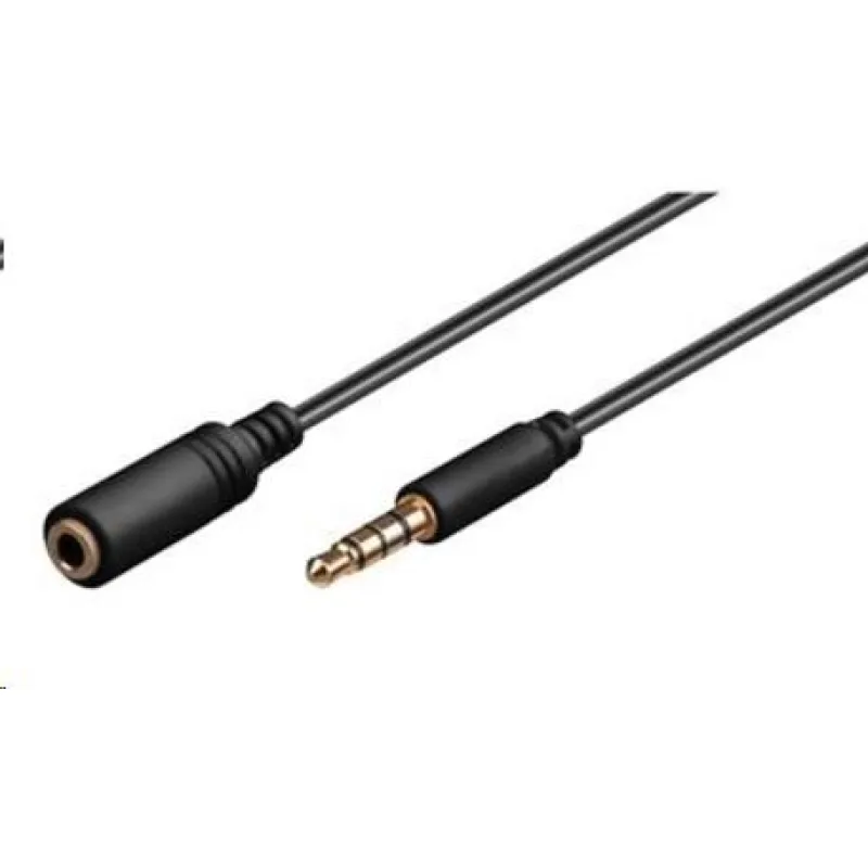 PREMIUMCORD kábel Jack 3, 5 mm 4 pin M/ F 1 m pre Apple iPhone, iPad, …