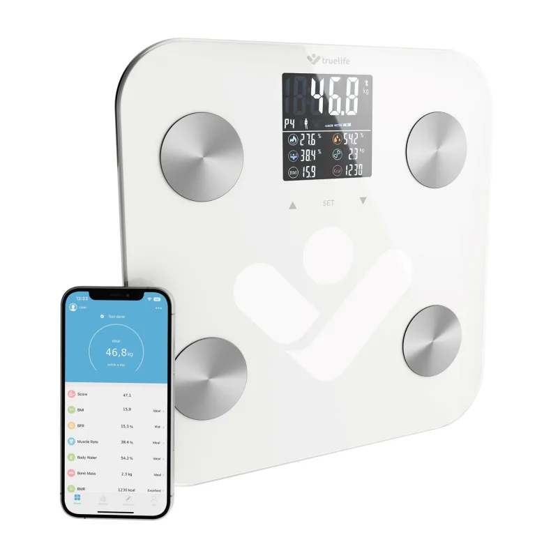 TrueLife FitShape S6 BT - Bioelektrická impedanční bluetooth váha - bílá…