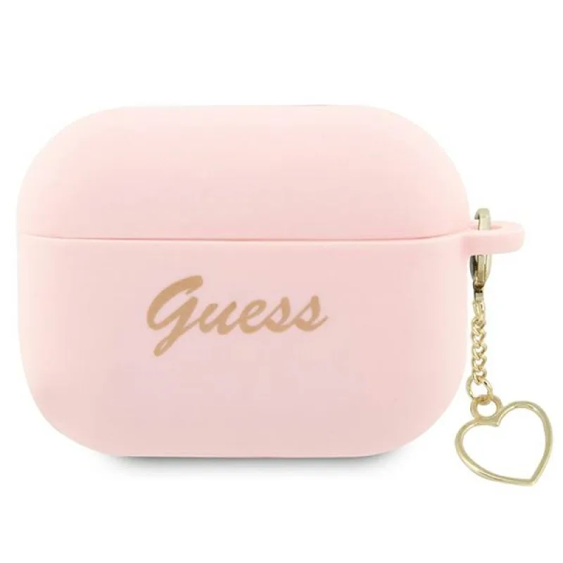 Guess GUAP2LSCHSP kryt AirPods Pro 2 ružový/ružový Silicone Charm Heart Collection