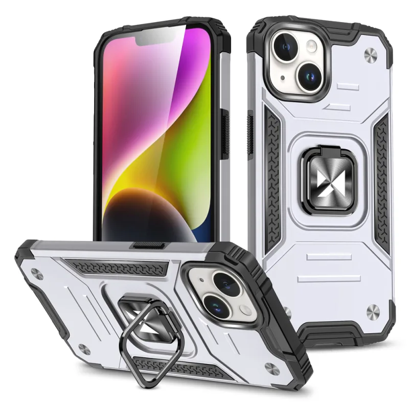 Puzdro Wozinsky Ring Armor iPhone 15 Plus iPhone 15 Plus Ring Armor – strieborné