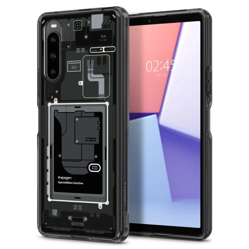 Puzdro Spigen Ultra Hybrid pre Sony Xperia 10 V – tmavosivé (Zero One Pattern)
