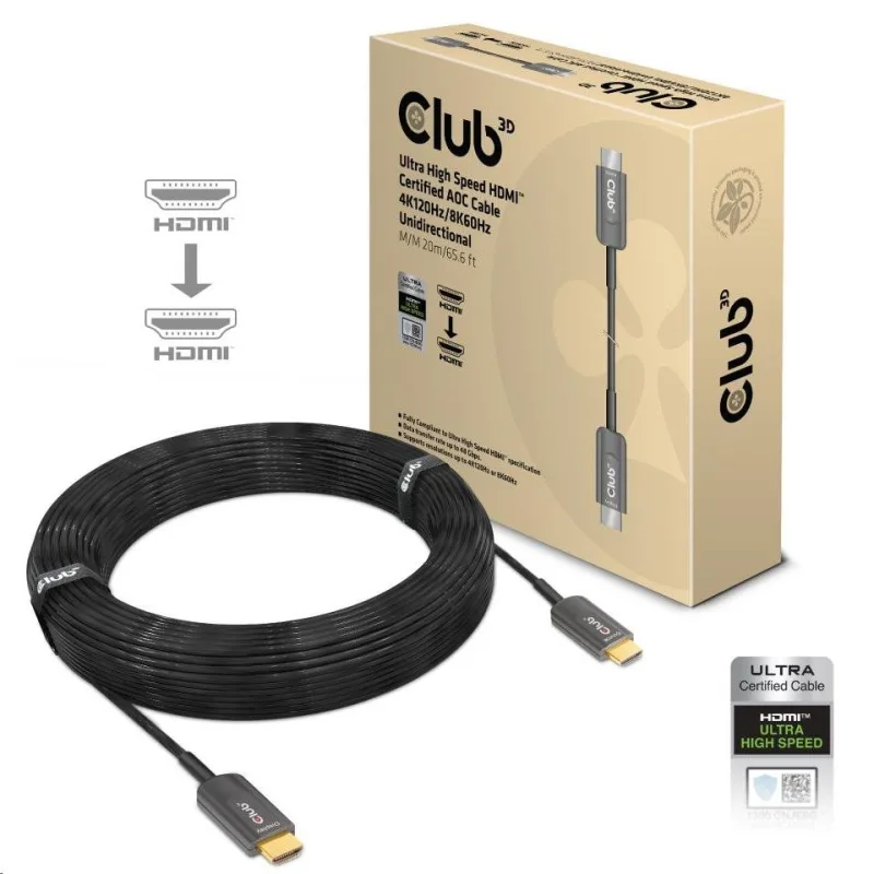 Club3D Kabel prodlužovací Ultra Rychlý HDMI™ Certifikovaný AOC kabel…