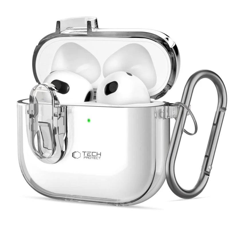 Puzdro Tech-Protect Slim Hook Case pre AirPods 4 – priehľadné