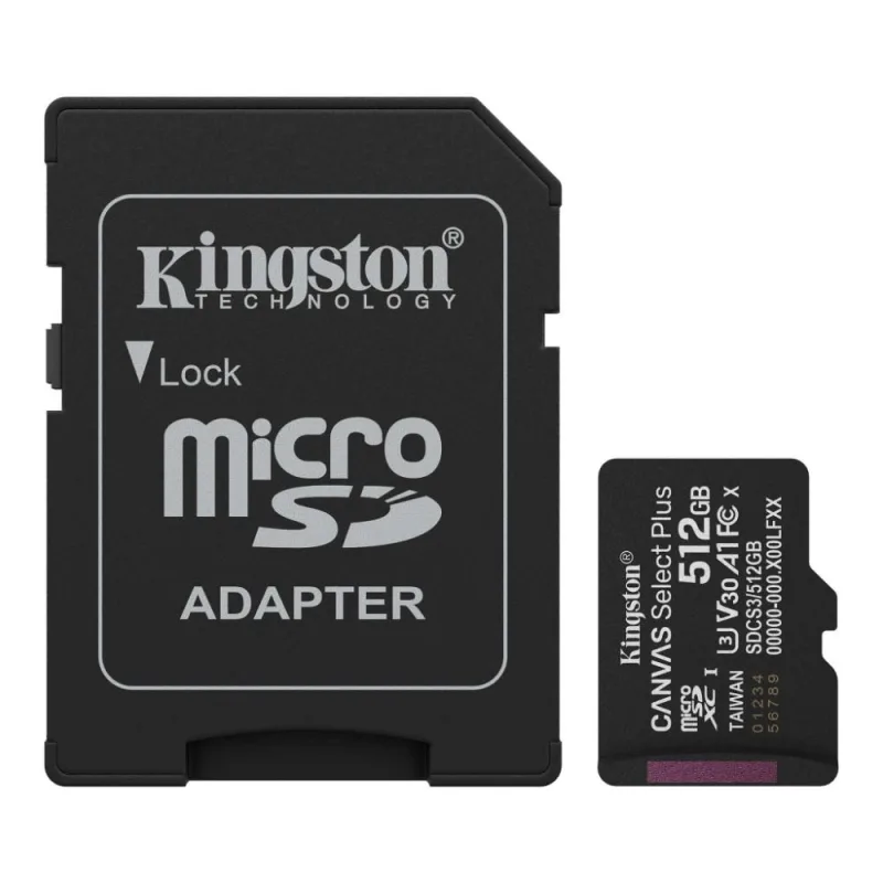 Kingston Canvas Select Plus/ Micro SDXC/ 512GB/ UHS-I U3 / Class 10/ +…
