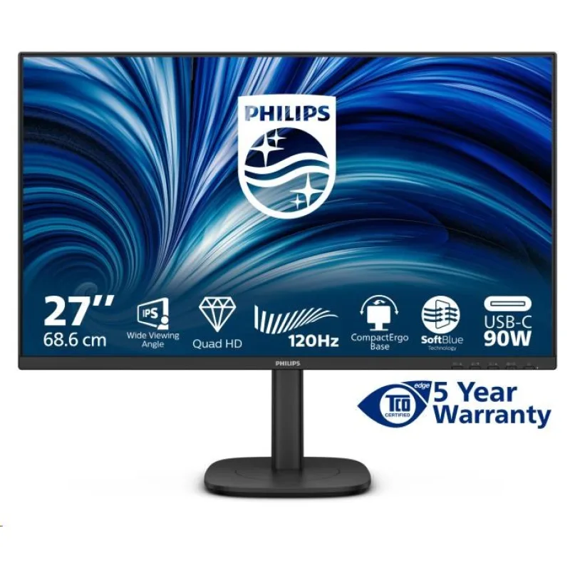 Philips/ 27B2U3601/ 27"/ IPS/ QHD/ 120Hz/ 4ms/ Čierna/ 5R 27B2U3601/00