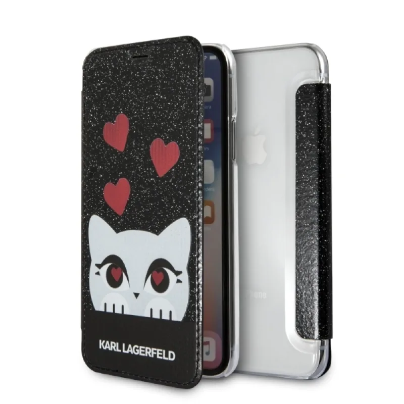 Karl Lagerfeld Valentine puzdro na iPhone X/Xs – čierne