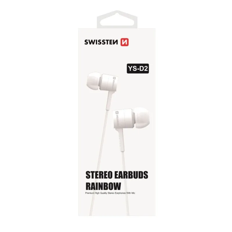 Swissten Earbuds Rainbow YS-D2, white 51106001