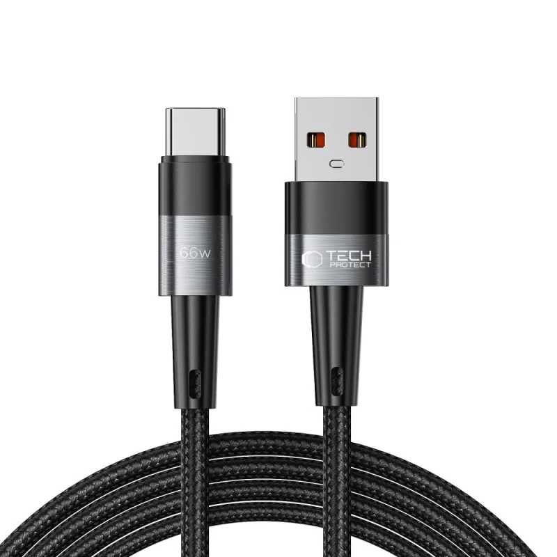 Kábel Tech-Protect UltraBoost USB-C / USB-C 66W 6A 2m – sivý