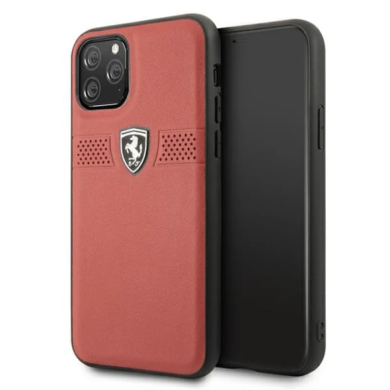 Ferrari FEOBAHCN58RE iPhone 11 Pro 5,8" červeno/červené pevné puzdro Off Track kožené