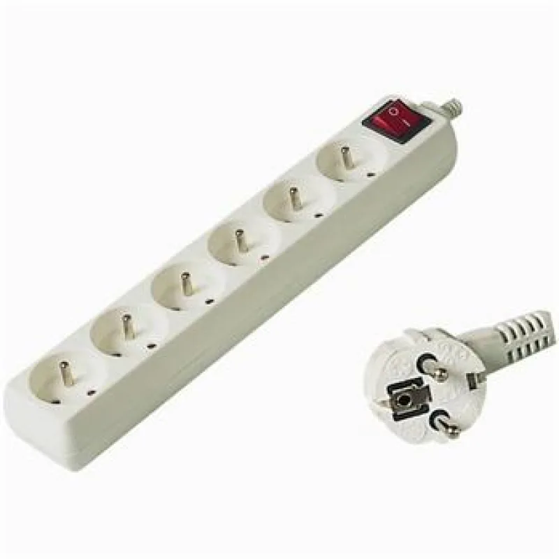Predlžovací prívod 230V, 7m, 6 zásuviek + vypínač pp6k-07