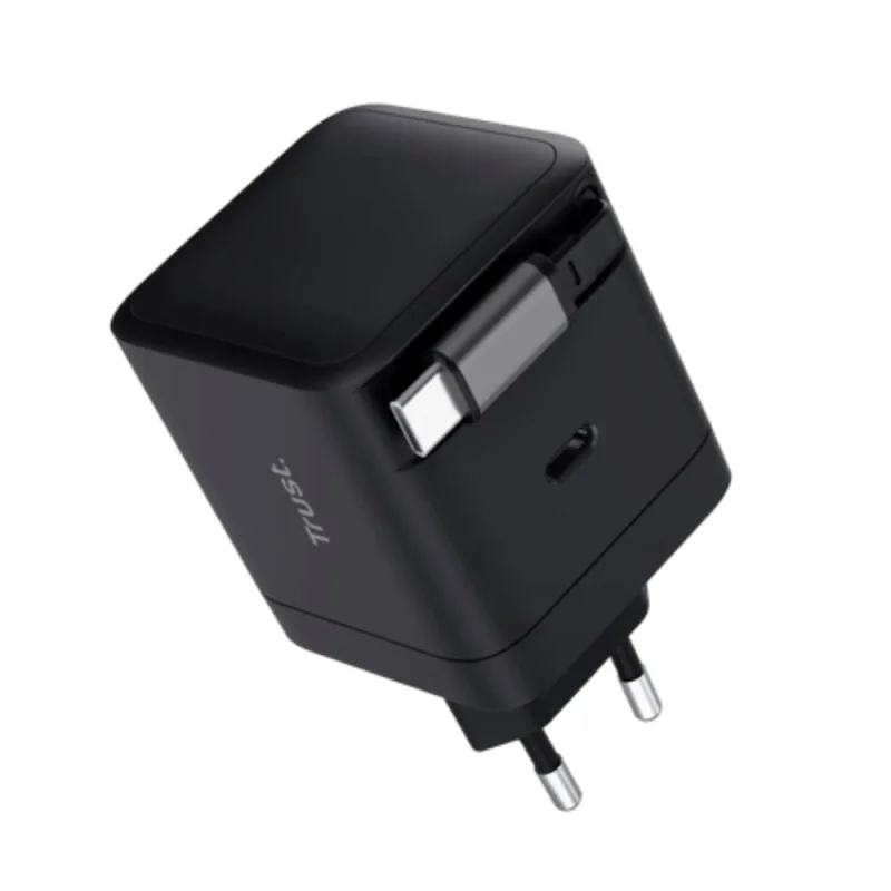 TRUST Nabíječka MAXO 65W, s kabelem, USB-C, černá 25805